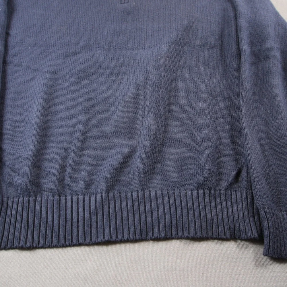 Polo Ralph Lauren Knit 1/4 Zip Mock Neck Men Sweater L Navy Nautical Prep Y2K
